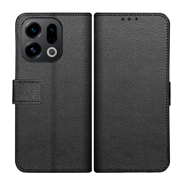 Classic Wallet Case - Oppo Find X9 / X9s - PU leather Book Case - Black