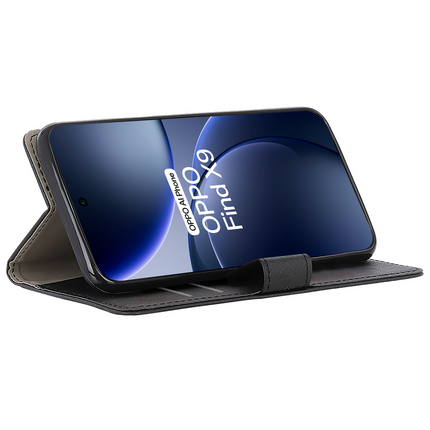Classic Wallet Case - Oppo Find X9 / X9s - PU leather Book Case - Black