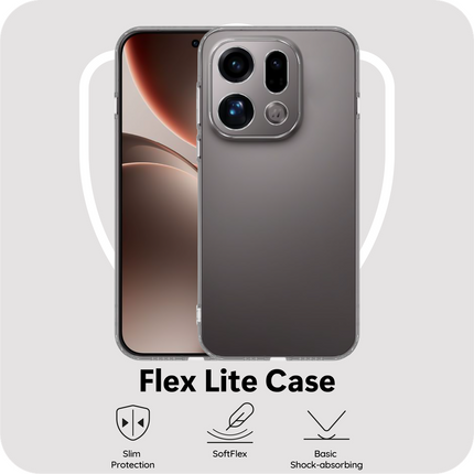 FlexLite Case - Oppo Find X9 / X9s - Soft TPU Back Cover - Clear