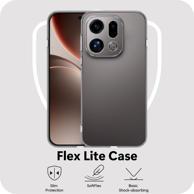 FlexLite Case - Oppo Find X9 / X9s - Soft TPU Back Cover - Clear
