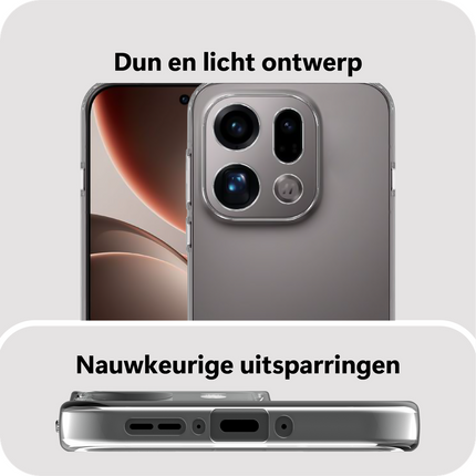 FlexLite Case - Oppo Find X9 / X9s - Soft TPU Back Cover - Clear