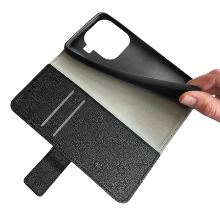 Classic Wallet Case - Oppo Find X9 Pro - PU leather Book Case - Black