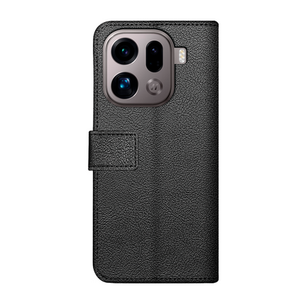 Classic Wallet Case - Oppo Find X9 Pro - PU leather Book Case - Black