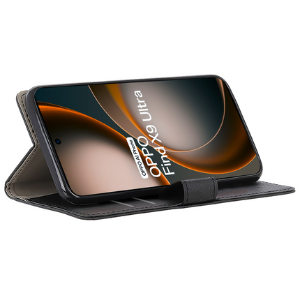 Classic Wallet Case - Oppo Find X9 Ultra - PU leather Book Case - Black