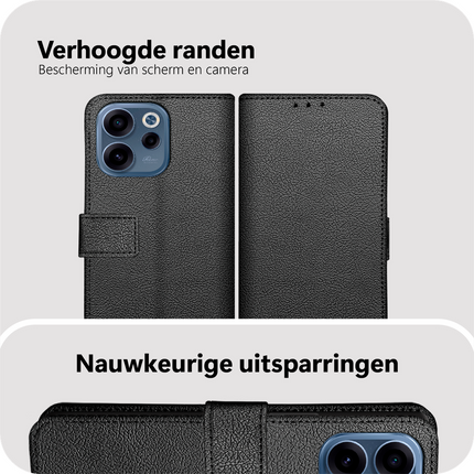 Classic Wallet Case - Oppo Reno15 F - PU leather Book Case - Black