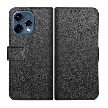 Classic Wallet Case - Oppo Reno15 - PU leather Book Case - Black
