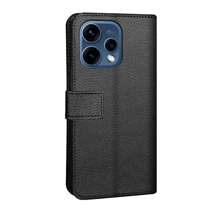 Classic Wallet Case - Oppo Reno15 - PU leather Book Case - Black