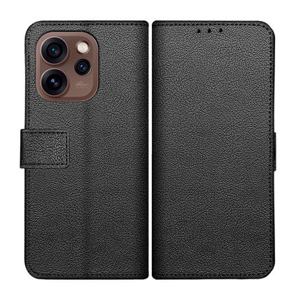 Classic Wallet Case - Oppo Reno15 Pro - PU leather Book Case - Black