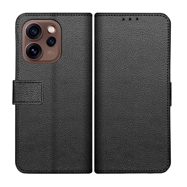 Classic Wallet Case - Oppo Reno15 Pro - PU leather Book Case - Black