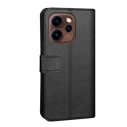 Classic Wallet Case - Oppo Reno15 Pro - PU leather Book Case - Black