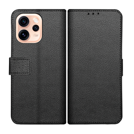 Classic Wallet Case - Oppo Reno15 Pro Max - PU leather Book Case - Black