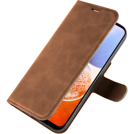PrimeWallet Case - Samsung Galaxy A14 (4G/5G) - PU leather Wallet Case - Brown