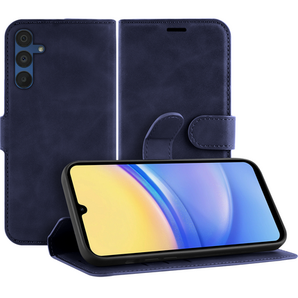 PrimeWallet Case - Samsung Galaxy A15 (4G/5G) - PU leather Wallet Case - Blue
