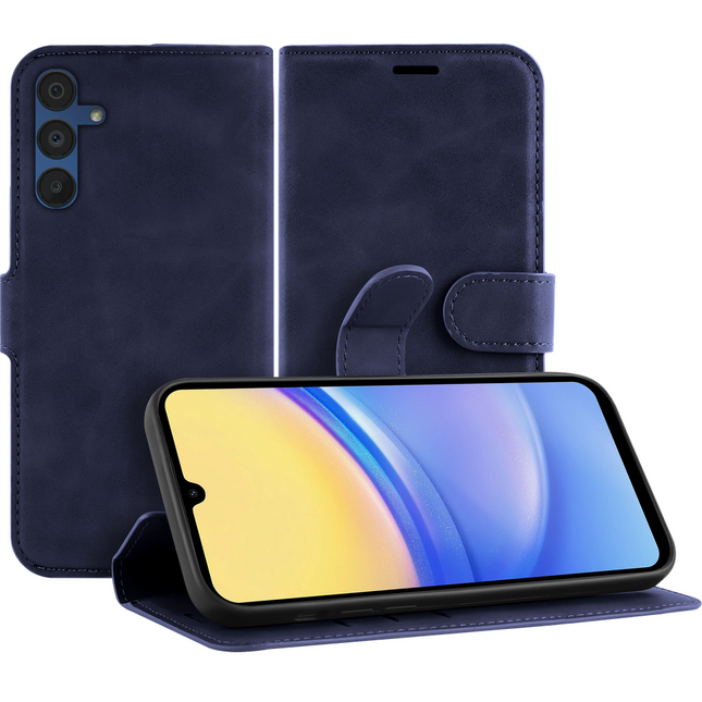 PrimeWallet Case - Samsung Galaxy A15 (4G/5G) - PU leather Wallet Case - Blue