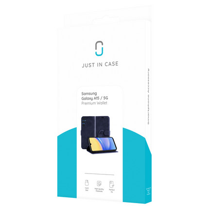 PrimeWallet Case - Samsung Galaxy A15 (4G/5G) - PU leather Wallet Case - Blue