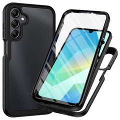 360 Defense Case - Samsung Galaxy A16 Hoesje - Full Body Protection with Built-in Screenprotector - Black