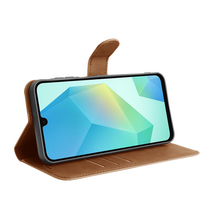 PrimeWallet Case - Samsung Galaxy A16 - PU leather Wallet Case - Brown
