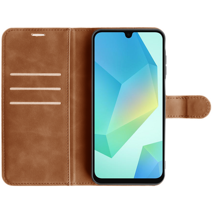 PrimeWallet Case - Samsung Galaxy A16 - PU leather Wallet Case - Brown