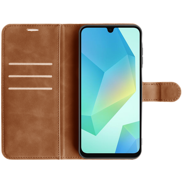 PrimeWallet Case - Samsung Galaxy A16 - PU leather Wallet Case - Brown