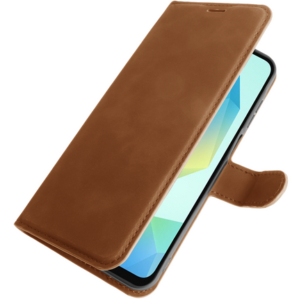 PrimeWallet Case - Samsung Galaxy A16 - PU leather Wallet Case - Brown