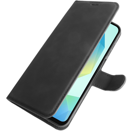 PrimeWallet Case - Samsung Galaxy A16 - PU leather Wallet Case - Black