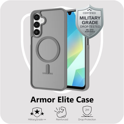 ArmorElite Case - Samsung Galaxy A17 (4G / 5G) - Military Grade Back Cover - (compatible with MagSafe) - Grey