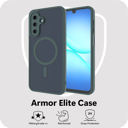 ArmorElite Case - Samsung Galaxy A18 / A17 (4G / 5G) - Compatibel met MagSafe - Military Grade Backcover - Green