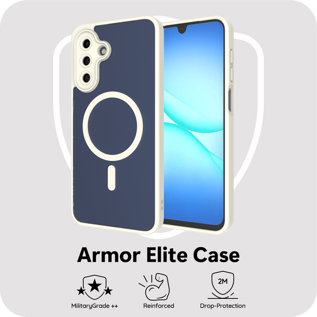 ArmorElite Case - Samsung Galaxy A18 / A17 (4G / 5G) - Compatibel met MagSafe - Military Grade Backcover - Ivory