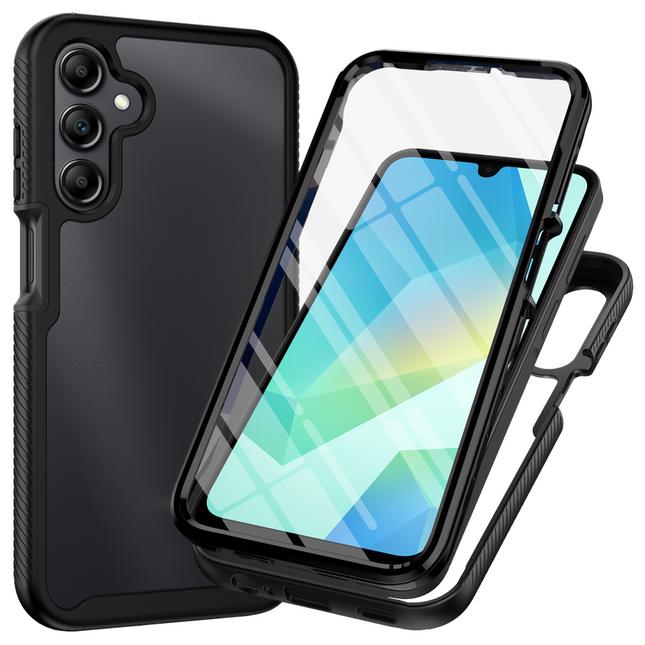 360 Defense Case - Samsung Galaxy A18 / A17 (4G / 5G) Hoesje - Full Body Protection with Built-in Screenprotector - Black