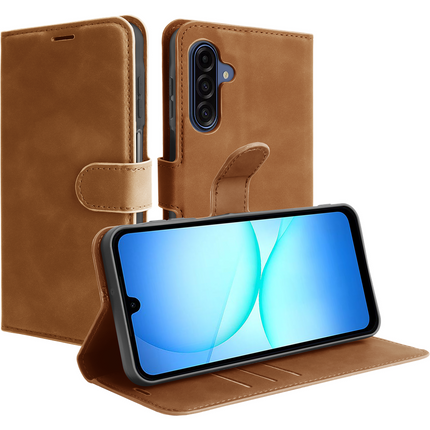 PrimeWallet Case - Samsung Galaxy A18 / A17 (4G / 5G) - PU leather Wallet Case - Brown