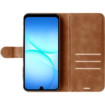 PrimeWallet Case - Samsung Galaxy A18 / A17 (4G / 5G) - PU leather Wallet Case - Brown