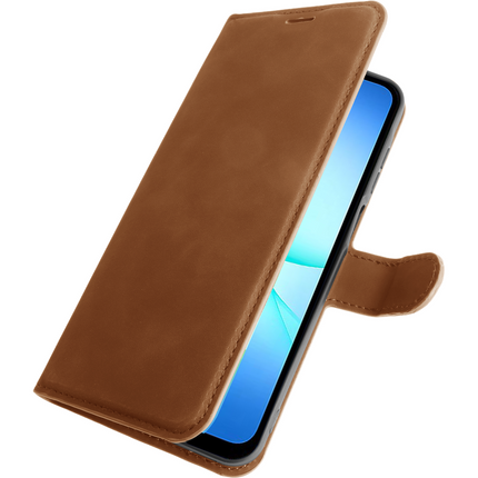 PrimeWallet Case - Samsung Galaxy A18 / A17 (4G / 5G) - PU leather Wallet Case - Brown