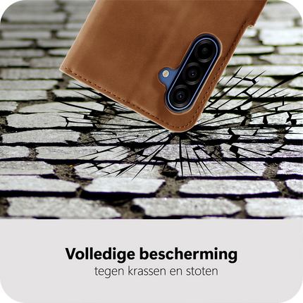PrimeWallet Case - Samsung Galaxy A18 / A17 (4G / 5G) - PU leather Wallet Case - Brown