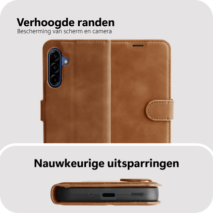 PrimeWallet Case - Samsung Galaxy A18 / A17 (4G / 5G) - PU leather Wallet Case - Brown