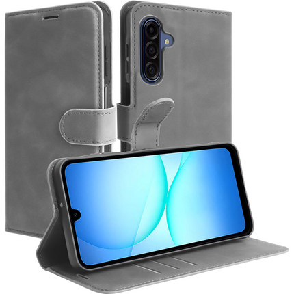 PrimeWallet Case - Samsung Galaxy A18 / A17 (4G / 5G) - PU leather Wallet Case - Grey