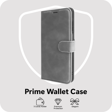 PrimeWallet Case - Samsung Galaxy A18 / A17 (4G / 5G) - PU leather Wallet Case - Grey