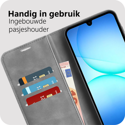 PrimeWallet Case - Samsung Galaxy A18 / A17 (4G / 5G) - PU leather Wallet Case - Grey