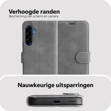 PrimeWallet Case - Samsung Galaxy A18 / A17 (4G / 5G) - PU leather Wallet Case - Grey