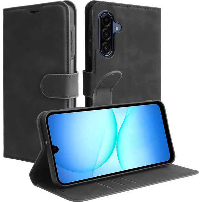 PrimeWallet Case - Samsung Galaxy A18 / A17 (4G / 5G) - PU leather Wallet Case - Black