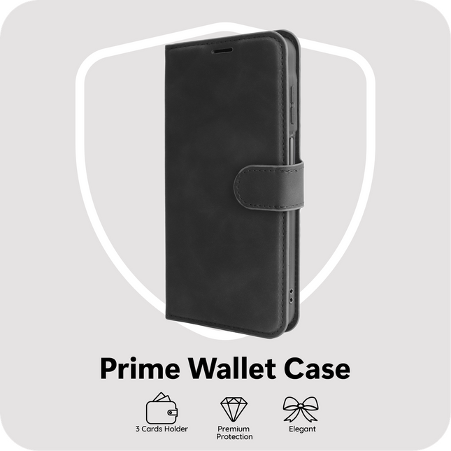 PrimeWallet Case - Samsung Galaxy A18 / A17 (4G / 5G) - PU leather Wallet Case - Black
