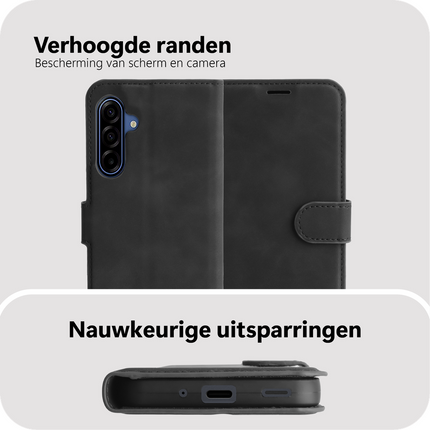 PrimeWallet Case - Samsung Galaxy A18 / A17 (4G / 5G) - PU leather Wallet Case - Black