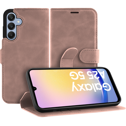PrimeWallet Case - Samsung Galaxy A25 - PU leather Wallet Case - Pink