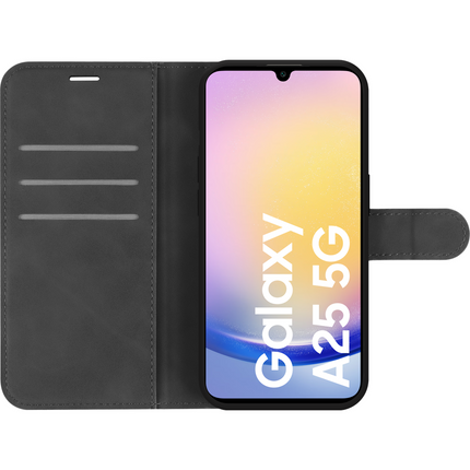 PrimeWallet Case - Samsung Galaxy A25 - PU leather Wallet Case - Black