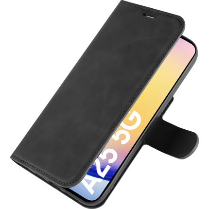 PrimeWallet Case - Samsung Galaxy A25 - PU leather Wallet Case - Black