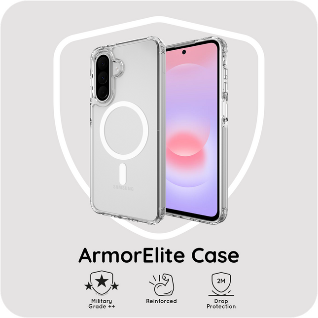 ArmorElite Case - Samsung Galaxy A27 - Military Grade Back Cover - (compatible with MagSafe) - Clear