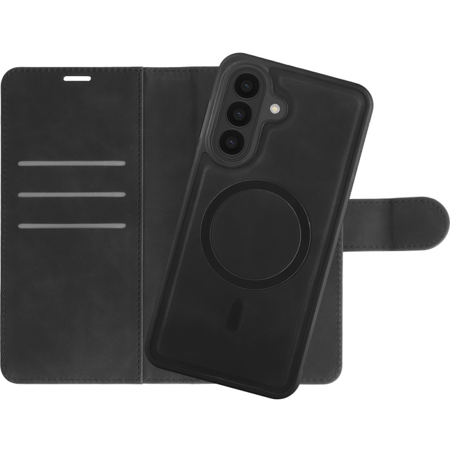PrimeWallet SnapOn Case - Samsung Galaxy A27 - Detachable PU leather Wallet Case - (compatible with MagSafe) - Black