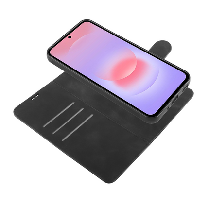 PrimeWallet SnapOn Case - Samsung Galaxy A27 - Detachable PU leather Wallet Case - (compatible with MagSafe) - Black