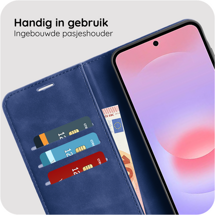 PrimeWallet Case - Samsung Galaxy A27 - PU leather Wallet Case - Blue