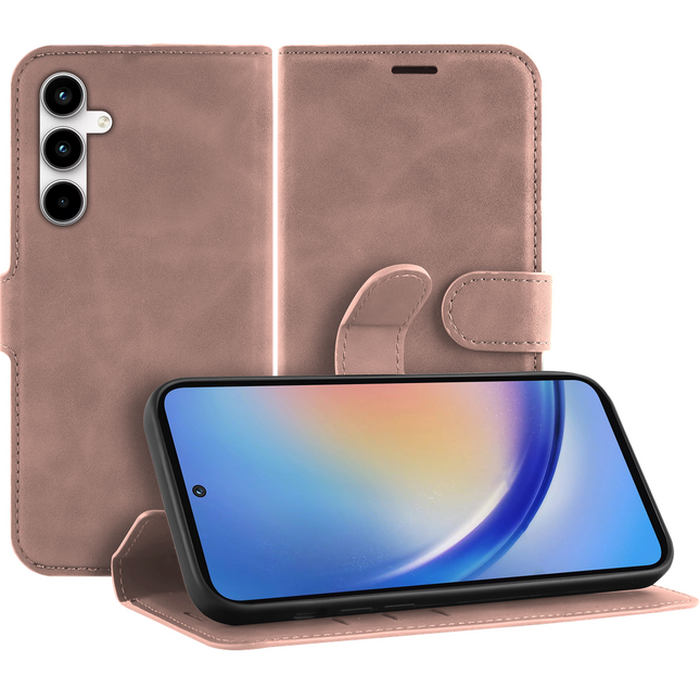 PrimeWallet Case - Samsung Galaxy A35 - PU leather Wallet Case - Pink