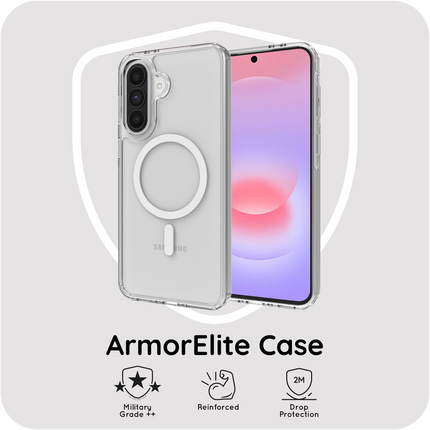 ArmorElite Case - Samsung Galaxy A37 - Military Grade Back Cover - (compatible with MagSafe) - Clear